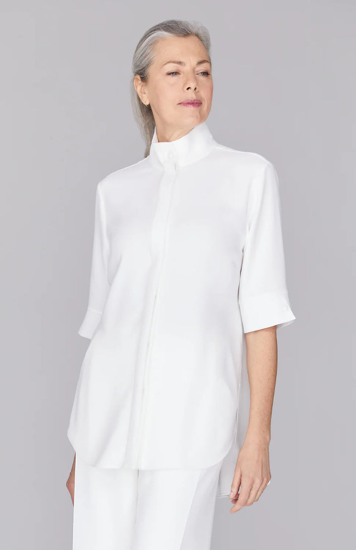 Emmelle Luxurious Crepe Tunic in Pearl