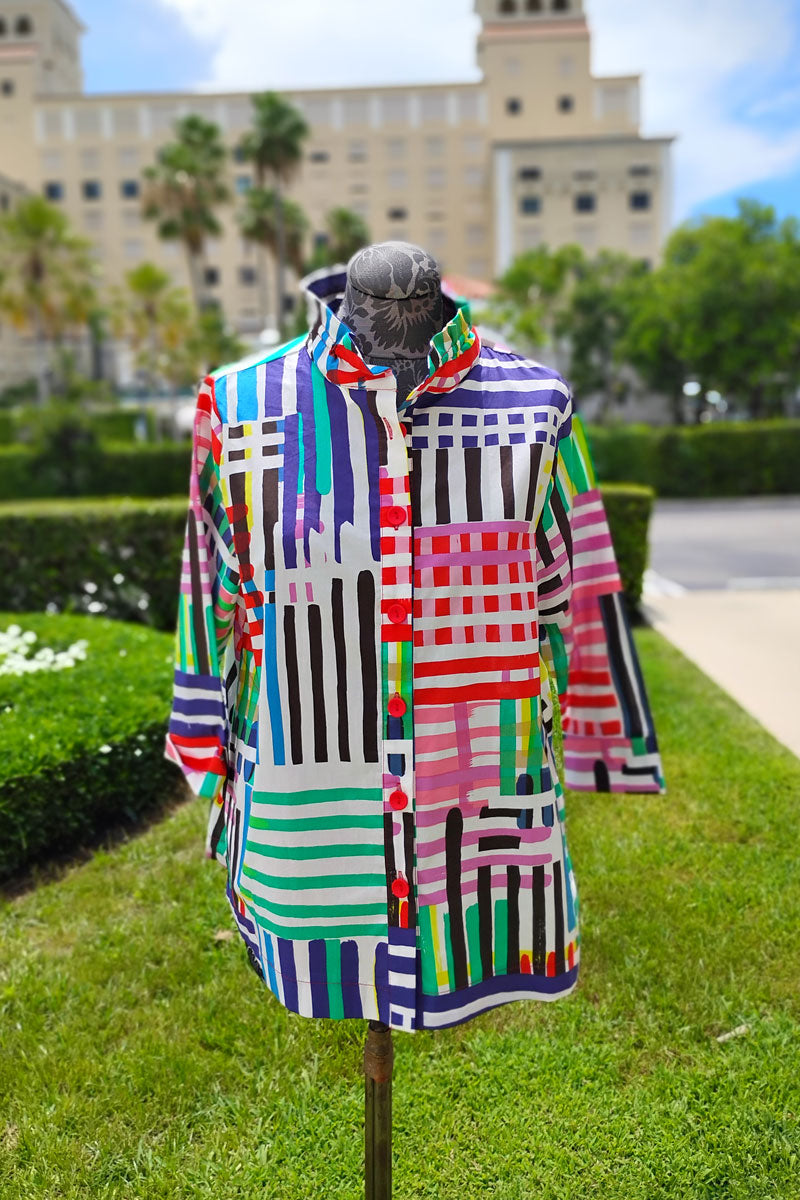 Terra Multi-Color Striped Blouse - Mildred Hoit