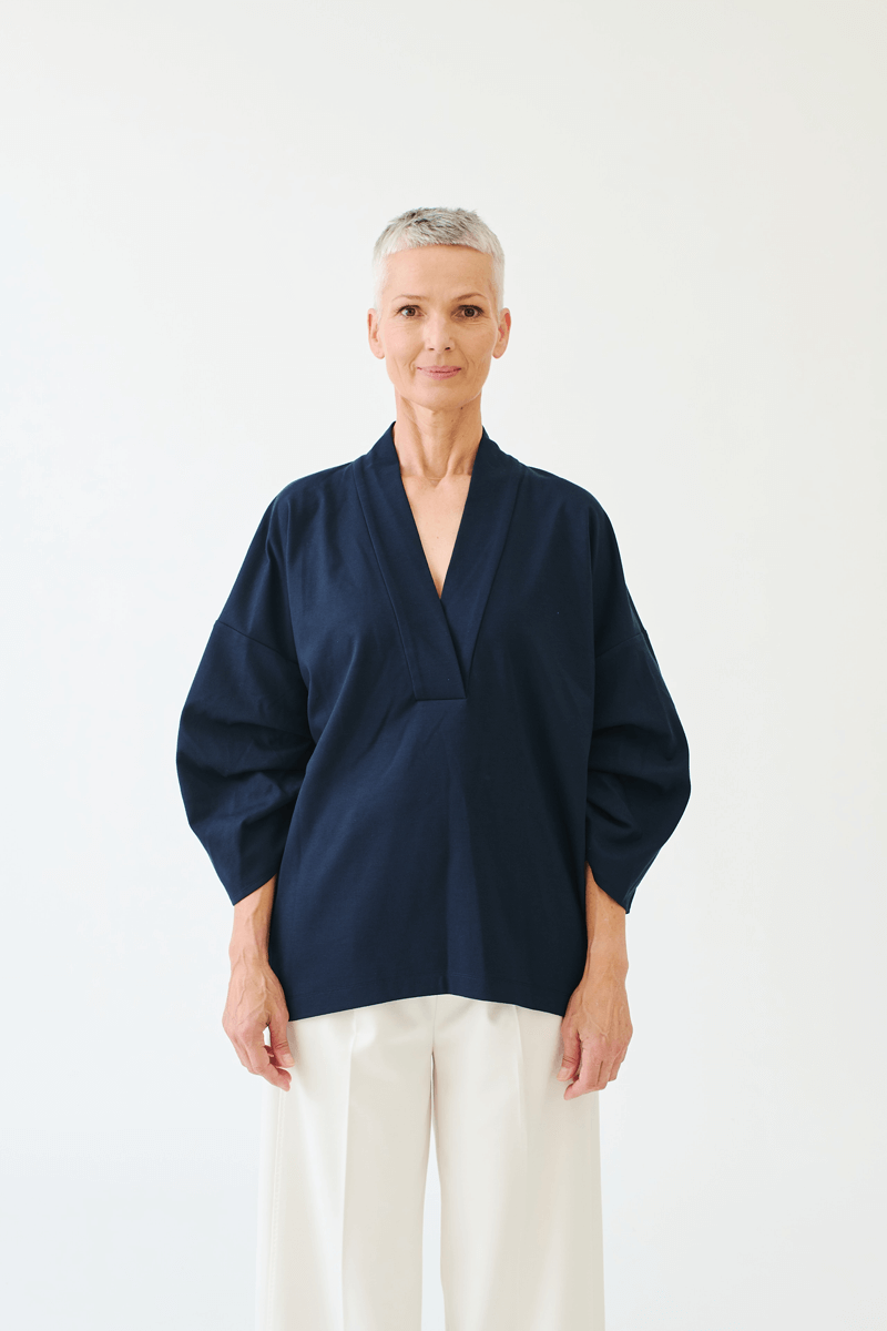 Wingate Tosa Top in Navy - Mildred Hoit