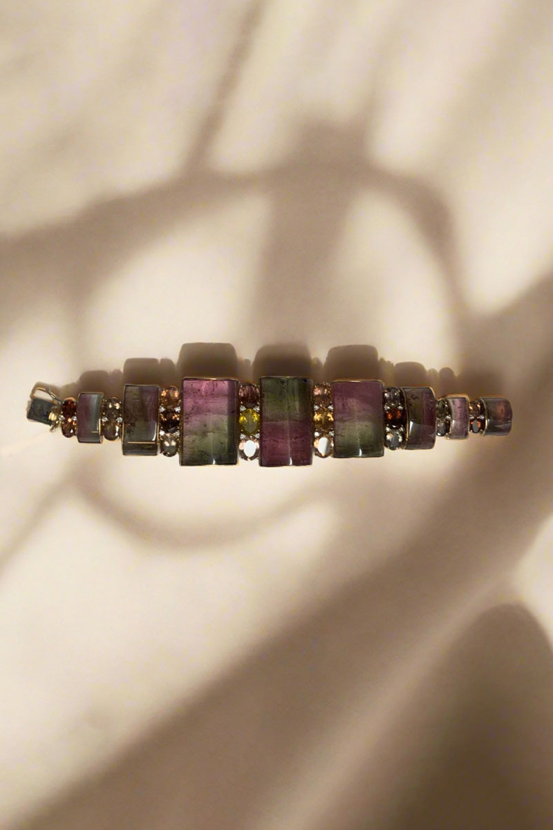 Tourmaline and Diamond Bracelet available at Mildred Hoit in Palm Beach.