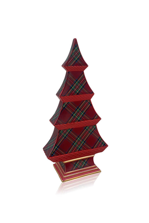 Tartan Print Ceramic Christmas Tree available at Mildred Hoit in Palm Beach.
