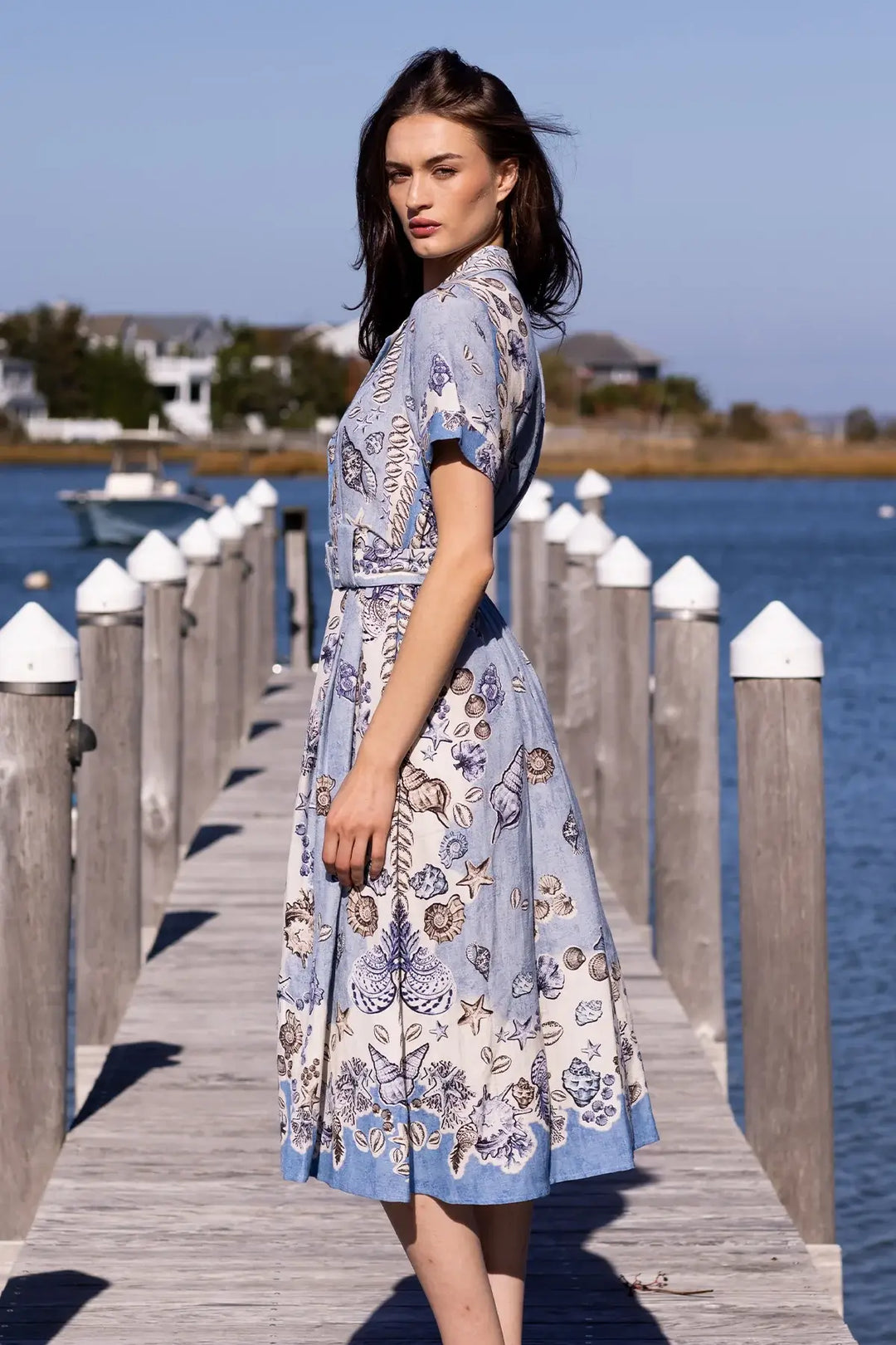 shell midi dress Cotton Voile Blend Shell Midi Dress