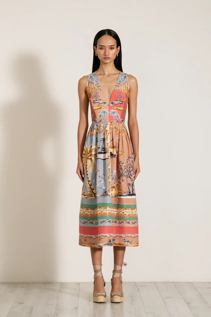 Octavia Strip Midi Dress - Mildred Hoit