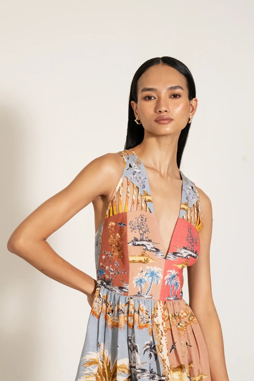 Octavia Strip Midi Dress - Mildred Hoit