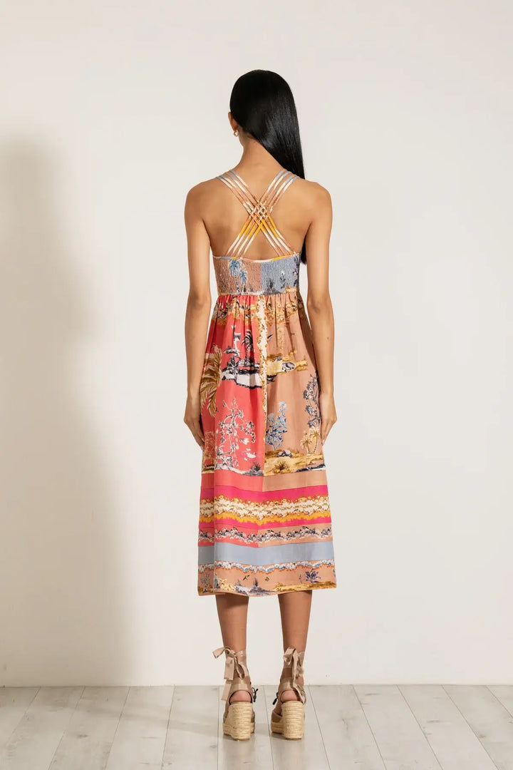 Octavia Strip Midi Dress - Mildred Hoit