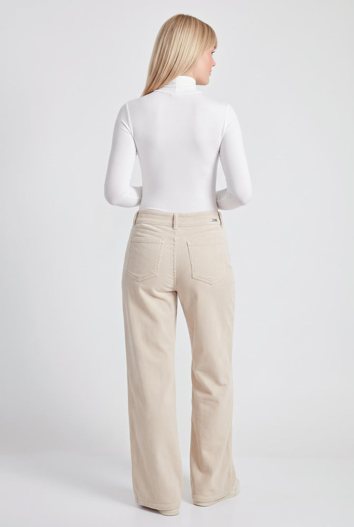 Up! Wide Leg Pant with Pocket in Cream