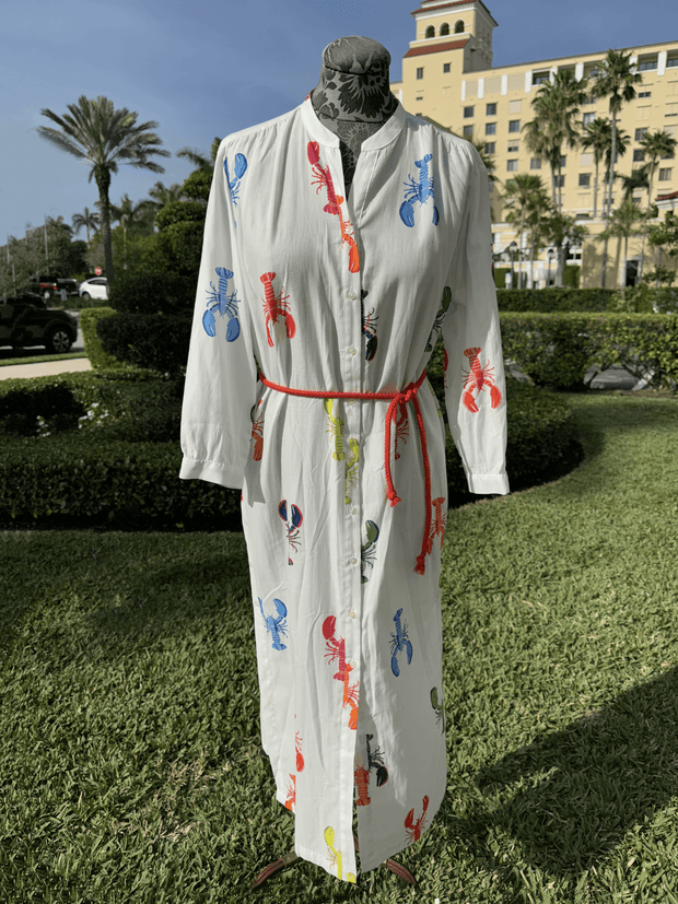 Vilagallo Lobster Print Dress available at Mildred Hoit in Palm Beach.