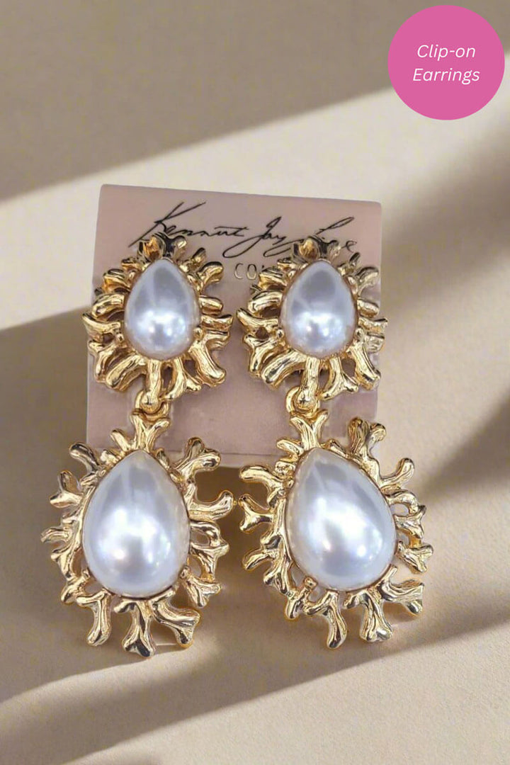 Kenneth Jay Lane Gold Sea Branch Drop Earrings