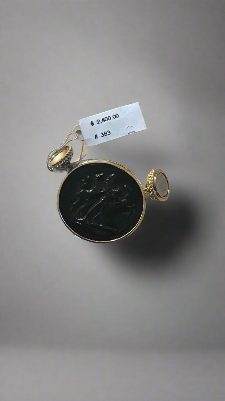 Clara Williams Horses Black Italian Glass Centerpiece - Mildred Hoit