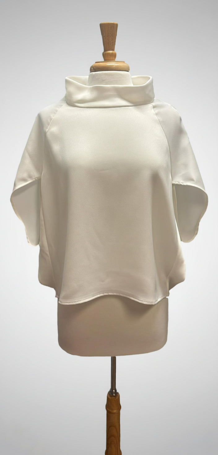 Kal Rieman Angelica Cape Top in Ivory - Mildred Hoit