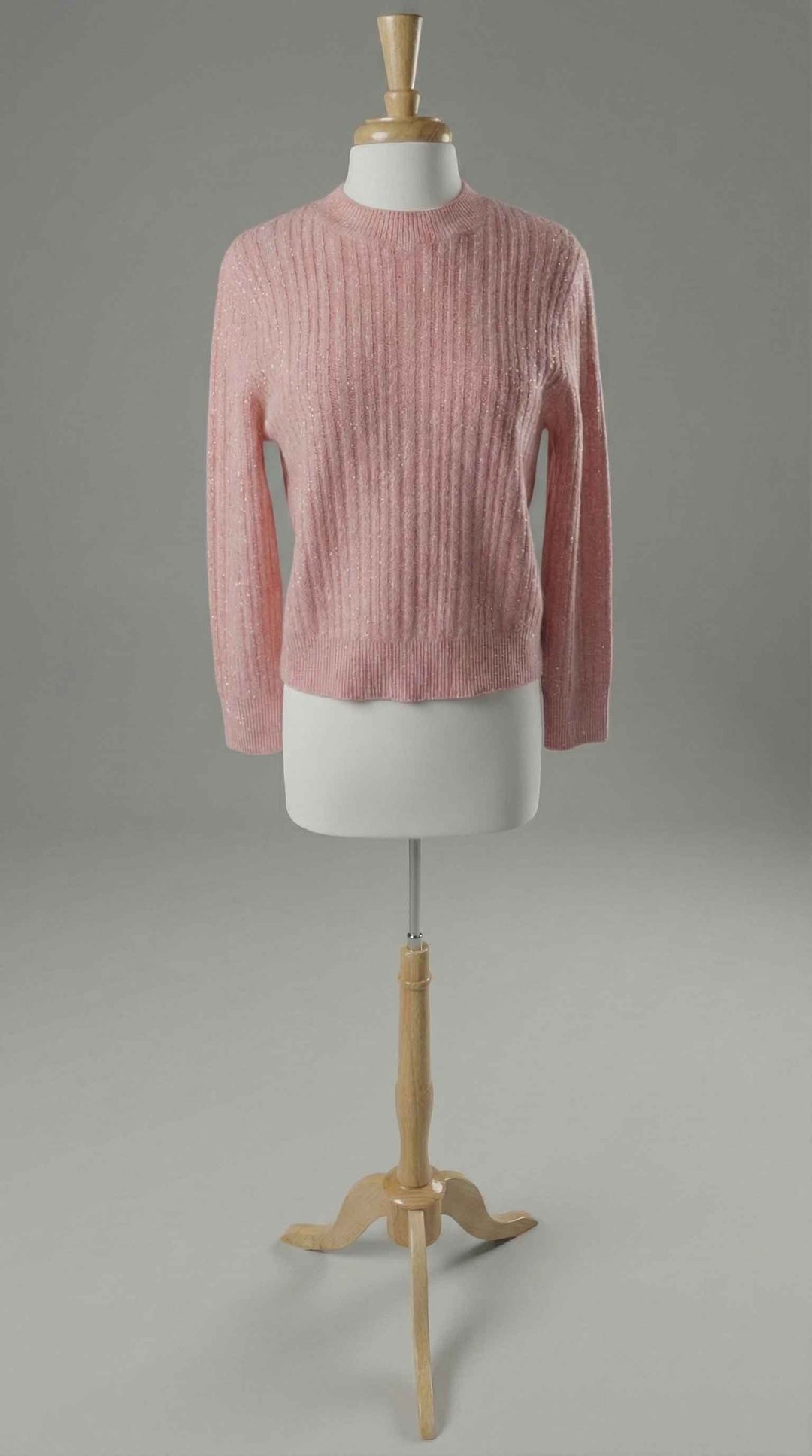 Cashmere Sweater with Crystals in Pink - Mildred Hoit