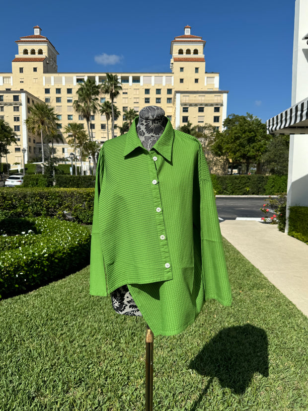 Yacco Maricard Asymmetric Lawn Shirt in Grass Green