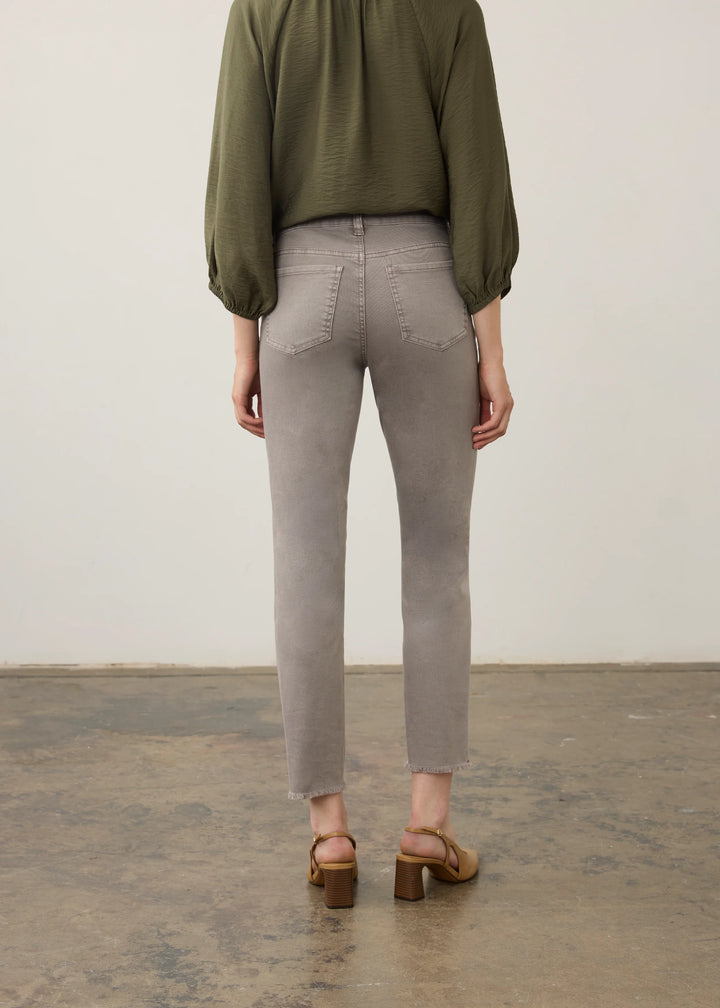 Olivia Slim Leg Ankle Pant in Stone Grey