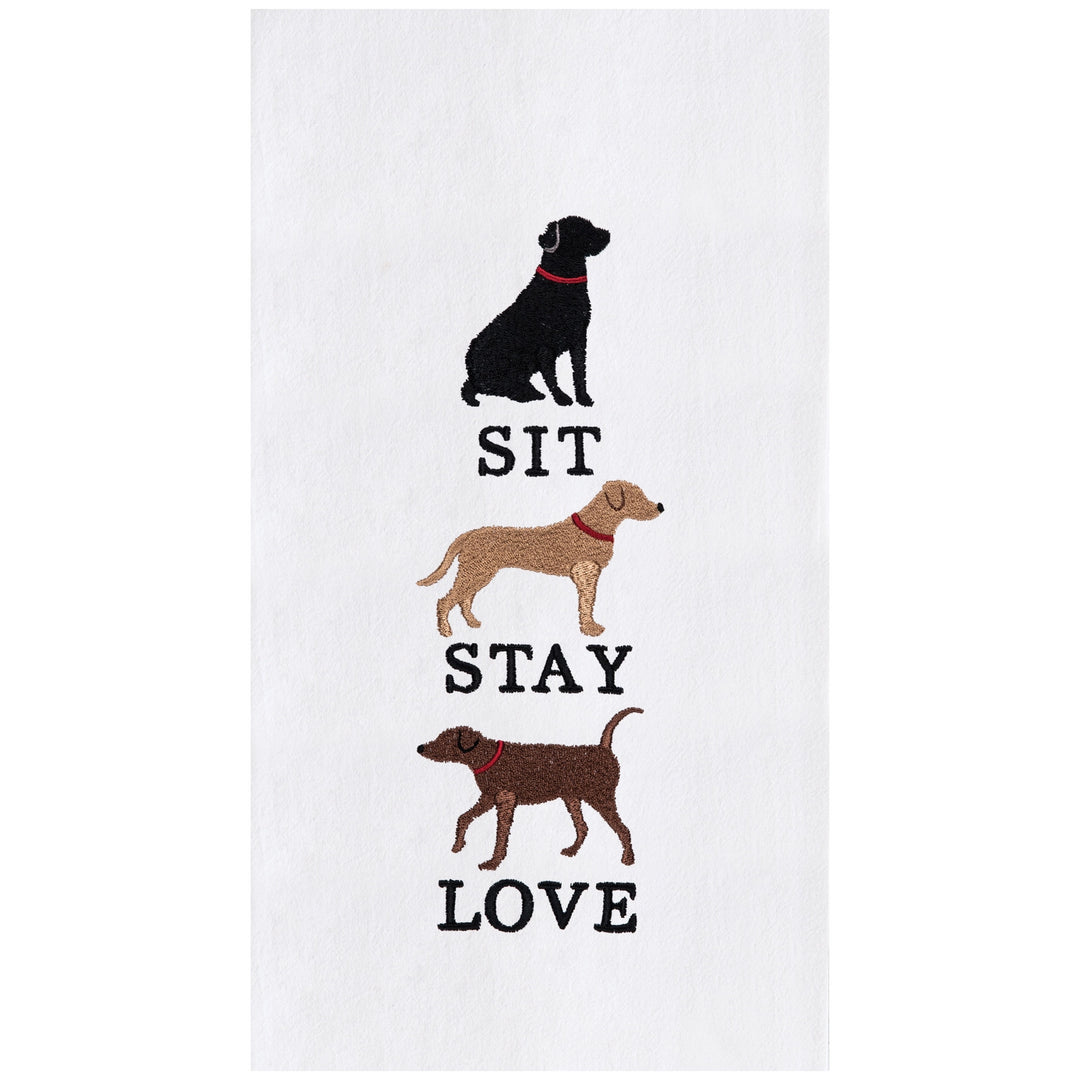 Sit Stay Love Dog Kitchen Towel - Mildred Hoit