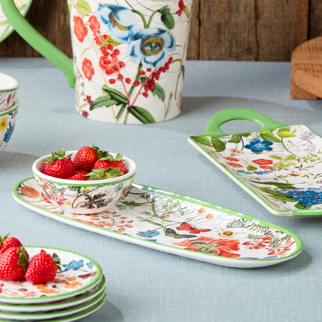 Greenhouse Melamine Oval Tray & Dip Bowl - Mildred Hoit