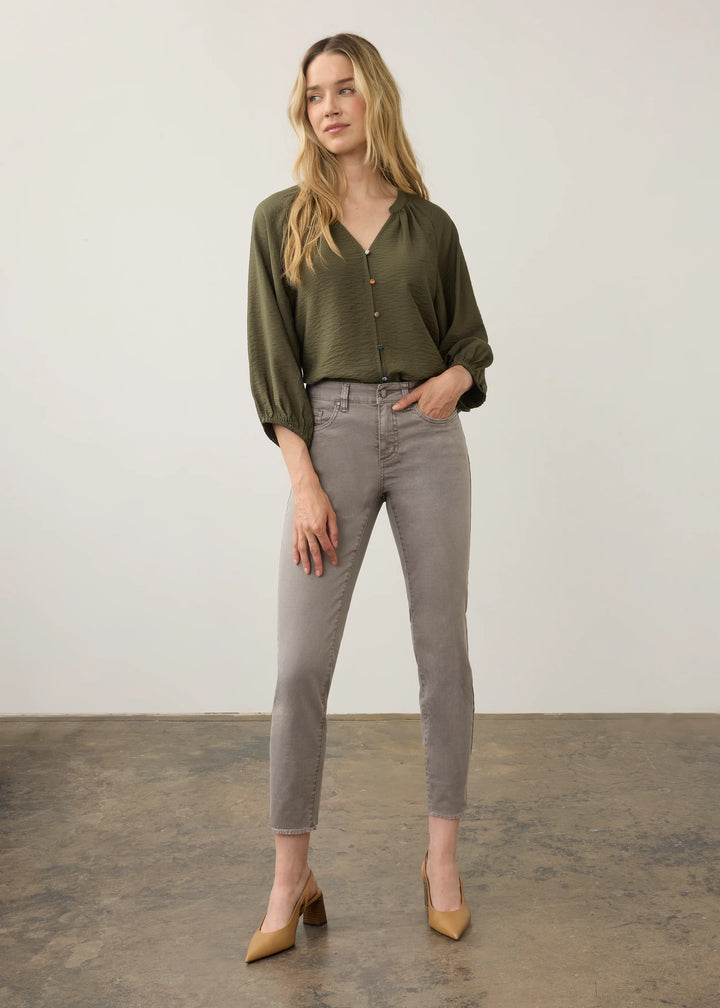 Olivia Slim Leg Ankle Pant in Stone Grey