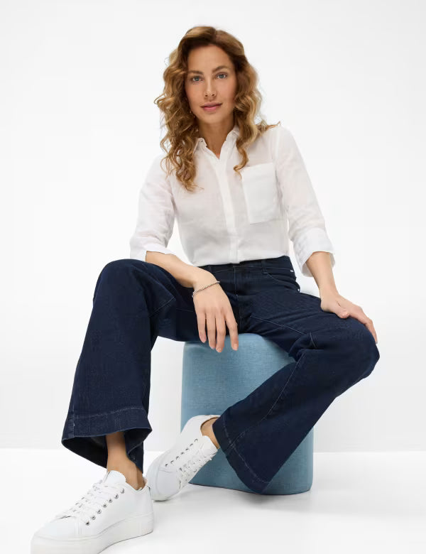Brax Maine Pant in Clean Dark Blue - Mildred Hoit