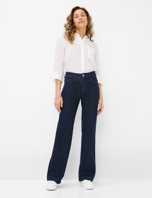 Brax Maine Pant in Clean Dark Blue - Mildred Hoit