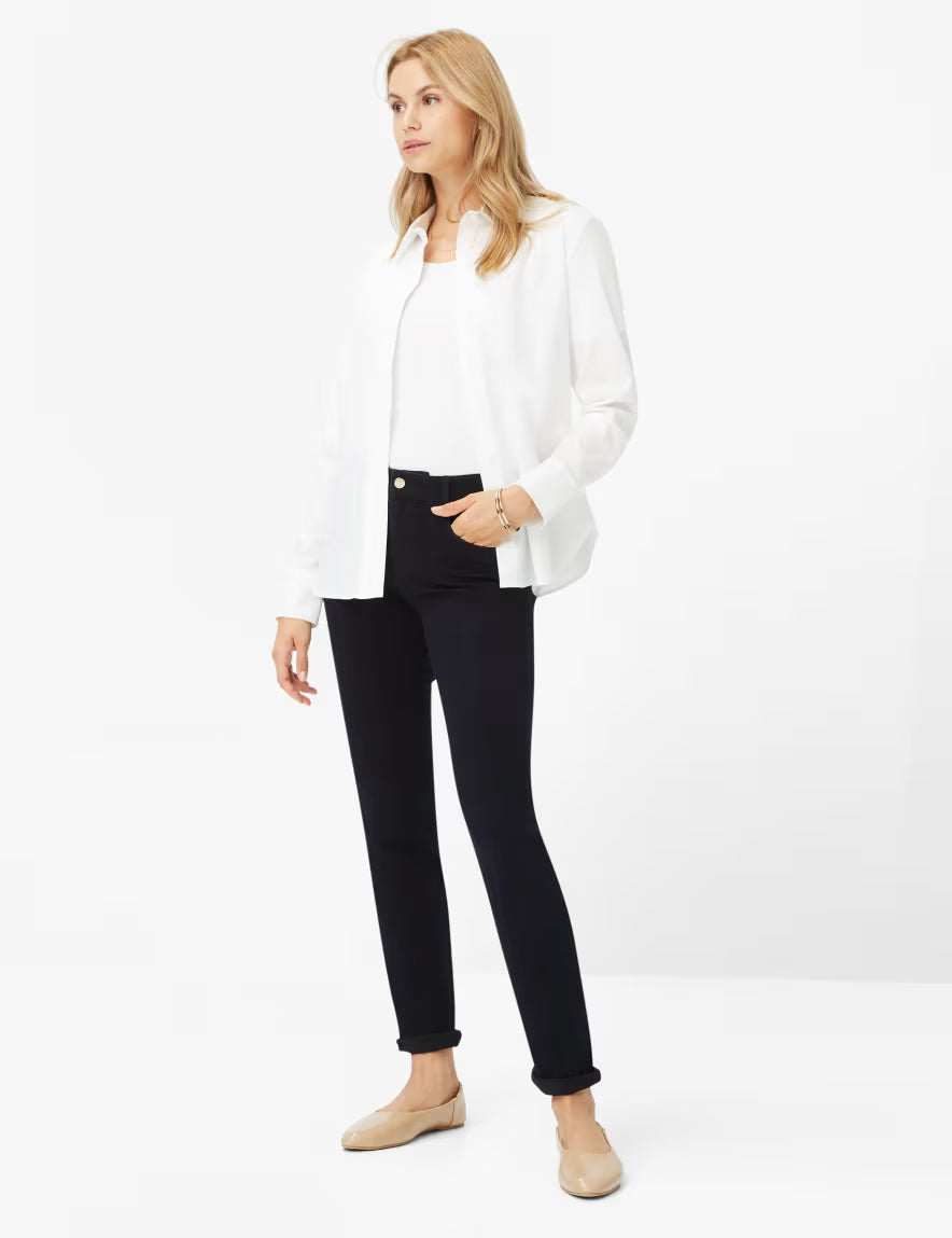 Brax Shakira Pant in Clean Blue Black - Mildred Hoit