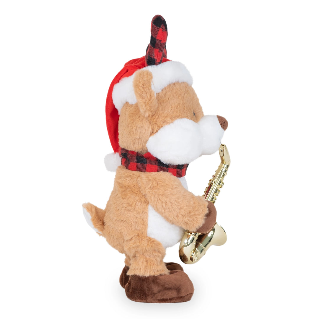 Jazzy Antlers -Animated Saxophone Musical Reindeer Plush Toy - Mildred Hoit