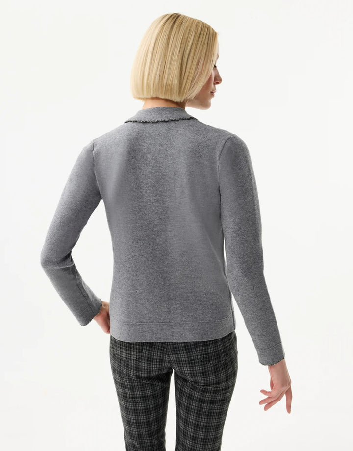 Leo & Ugo Cardigan with Patch Pockets in Grey