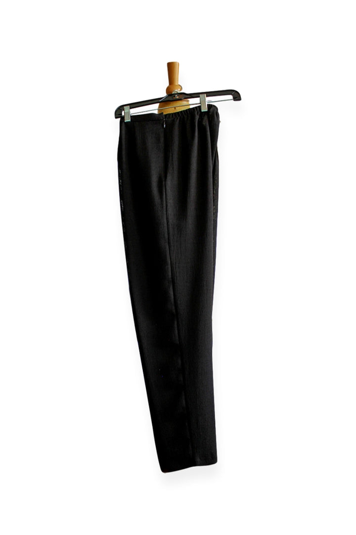 Emmelle Microlinen Flat Front Pants In Black - Mildred Hoit