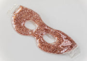 Rose Gold Glitter Eyemask available at Mildred Hoit in Palm Beach.