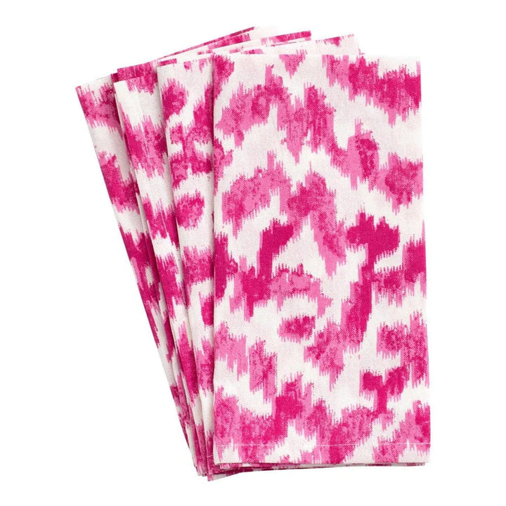 Caspari Modern Moire Cloth Dinner Napkins in Pink