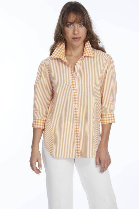 Lior Heidi 2 Shirt in Orange and White