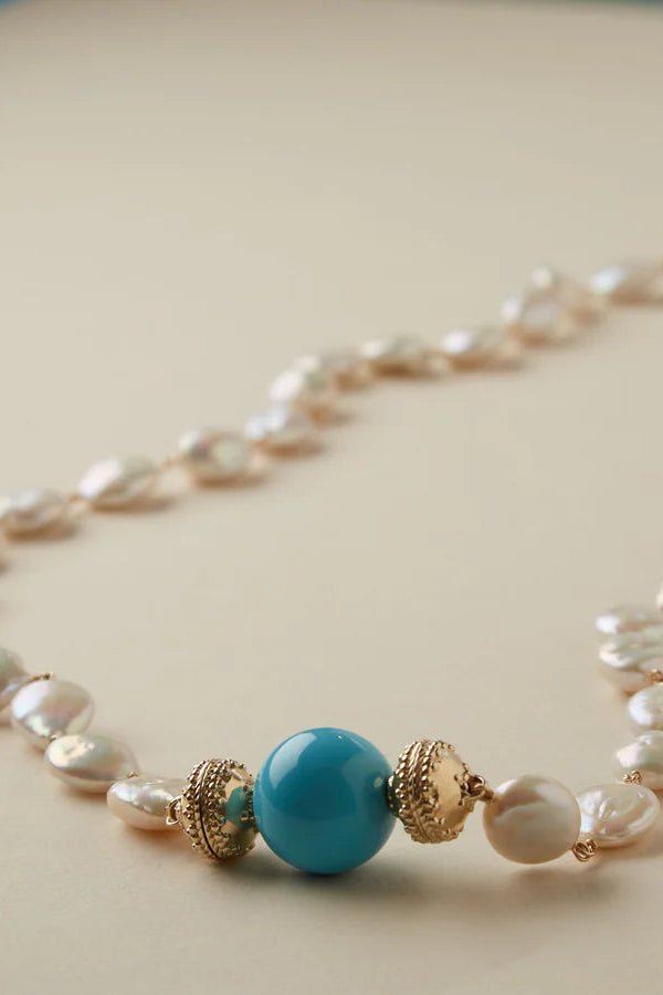 CLARA WILLIAMS RECONSTITUTED 20MM TURQUOISE CENTERPIECE - Mildred Hoit