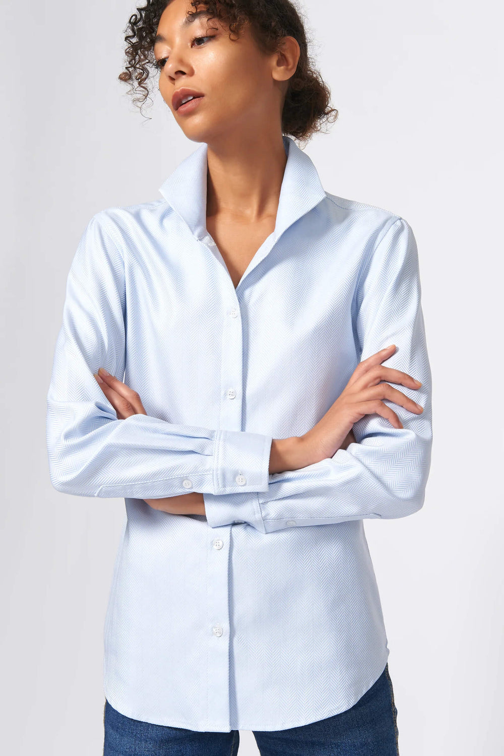 Kal Rieman Ginna Blouse in French Blue - Mildred Hoit