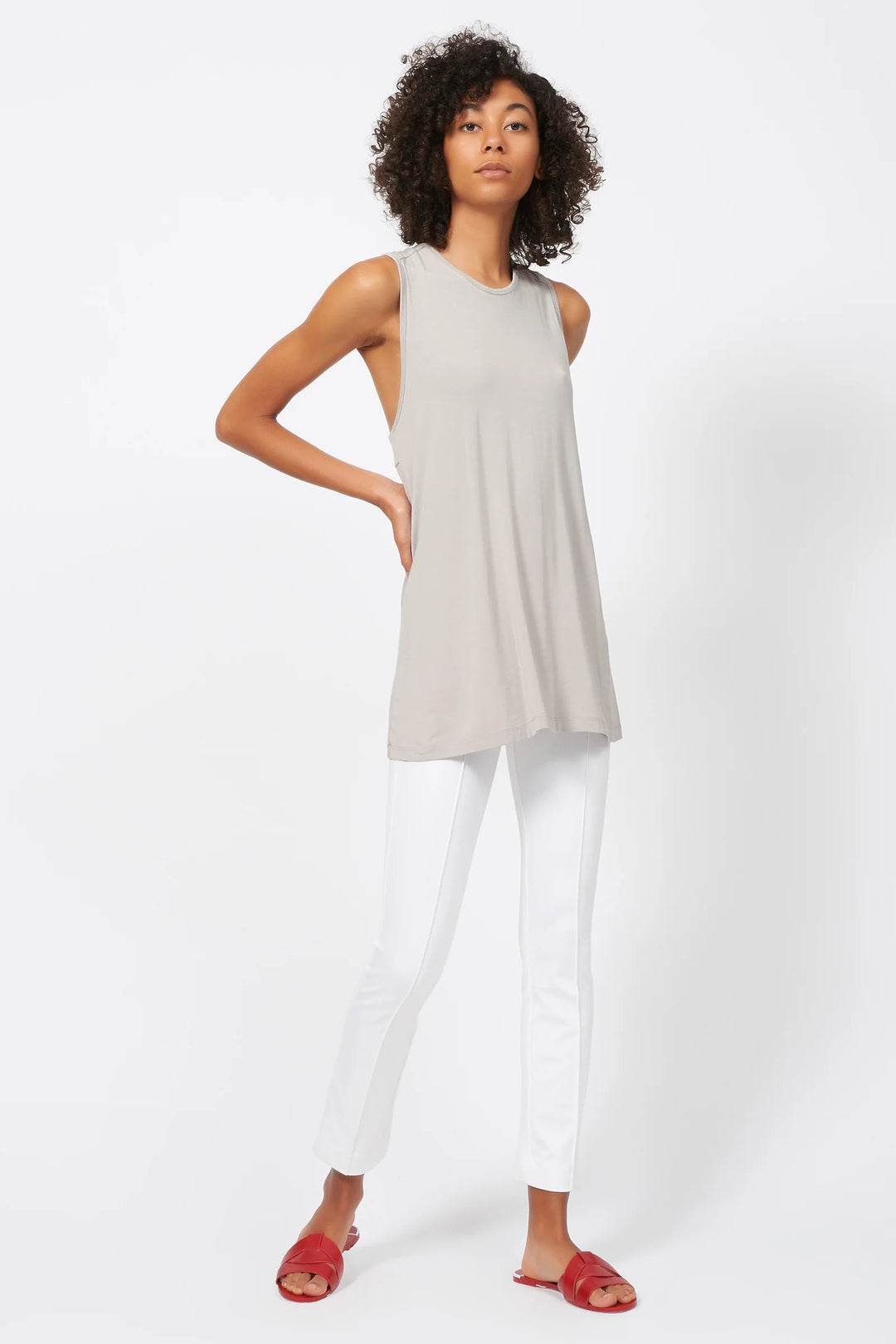 Kal Rieman Ponte Pant in White - Mildred Hoit