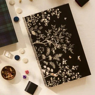 Backgammon Set in Black Chinoiserie