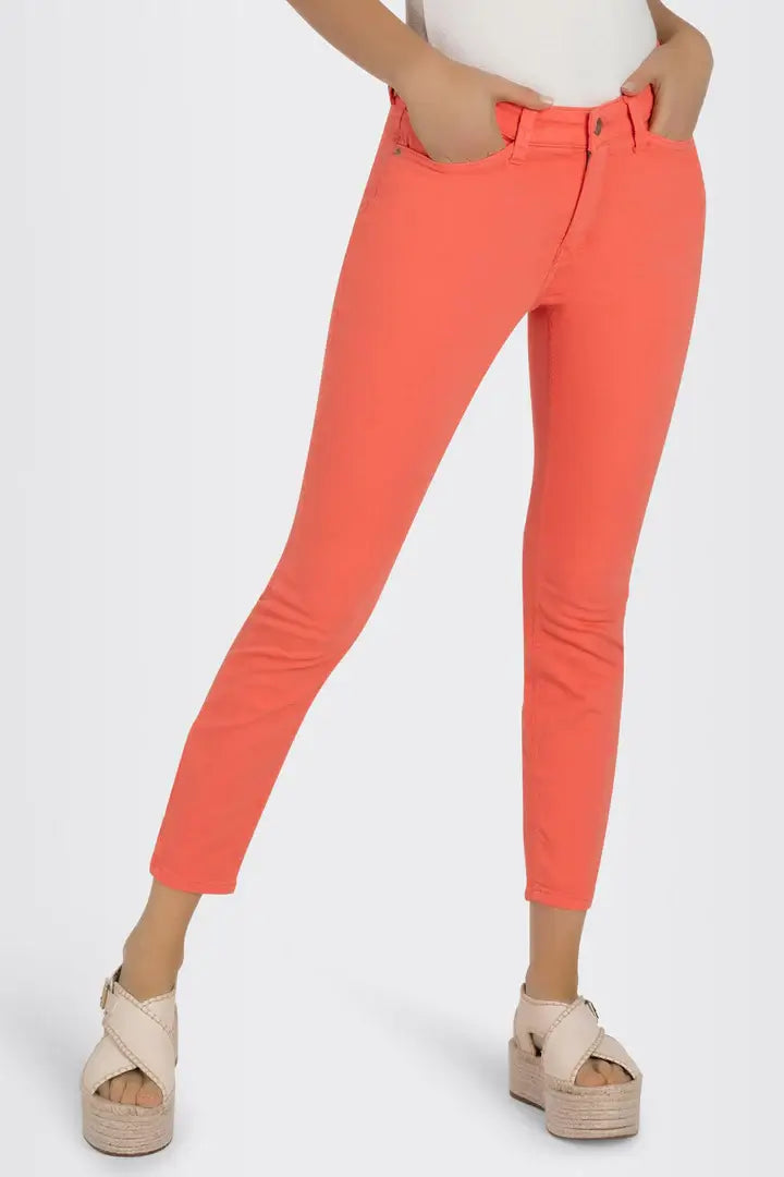 Dream Slim Pants in Coral - Mildred Hoit