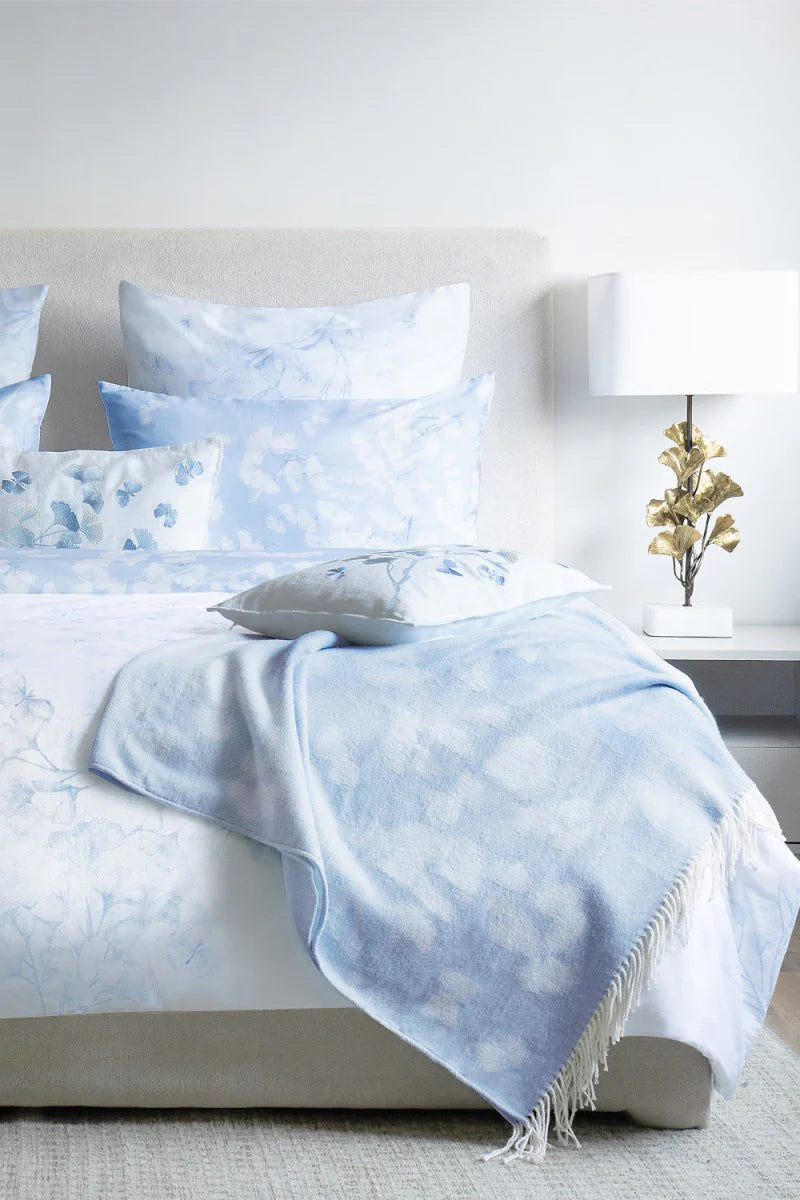 Michael Aram Butterfly Ginkgo Throw Sky and White - Mildred Hoit