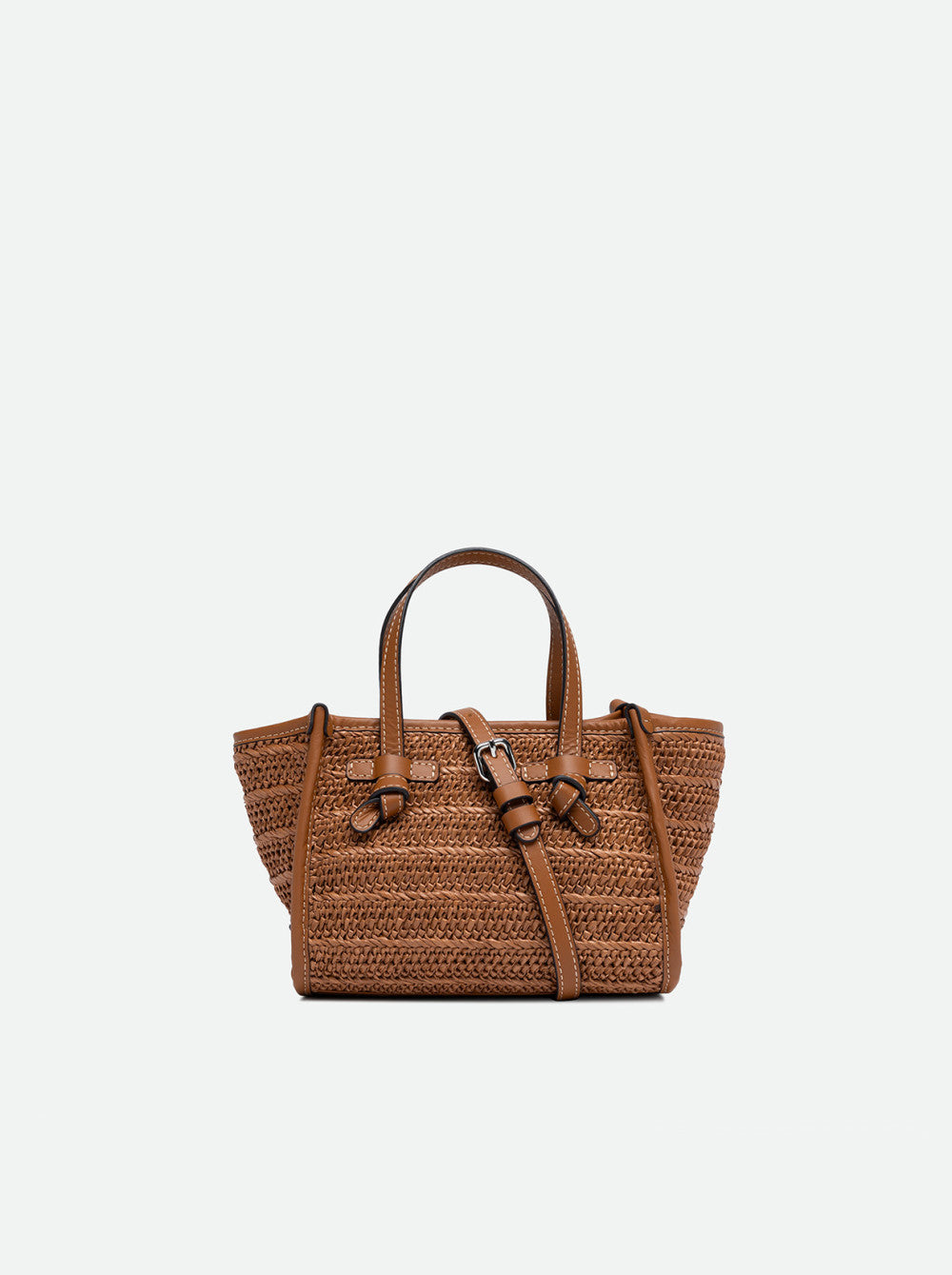 Gianni Chiarini Bag in Caramello Straw & Leather - Mildred Hoit
