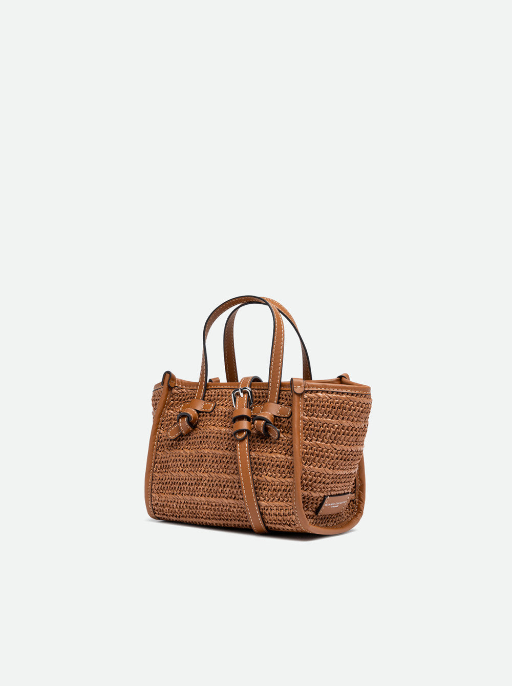 Gianni Chiarini Bag in Caramello Straw & Leather - Mildred Hoit