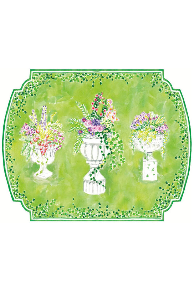 Caspari Jardin De Luxembourg Placemats available at Mildred Hoit in Palm Beach.
