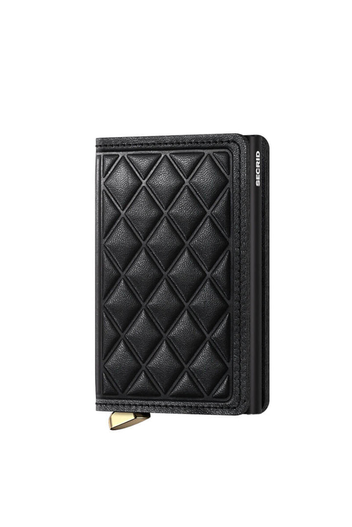 Emboss Diamond Black Mini Wallet