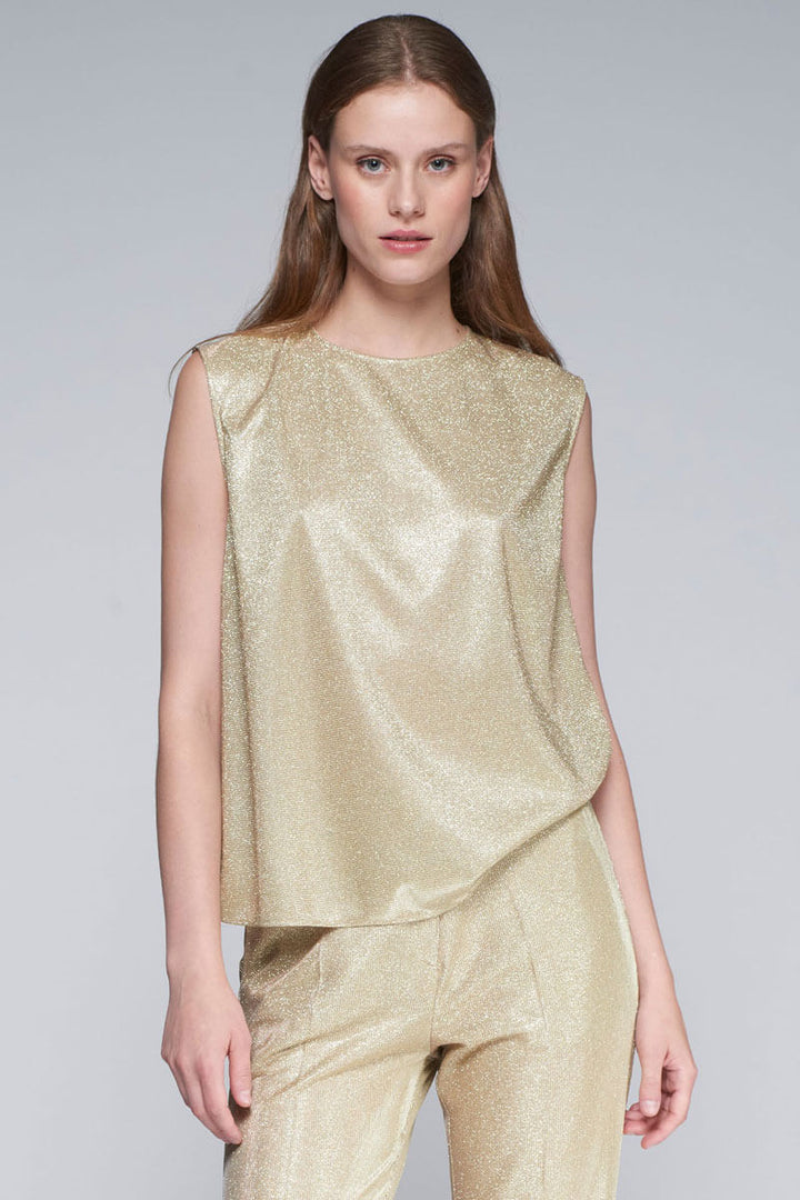 Abigail Shirt in Gold available at Mildred Hoit in Palm Beach.