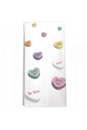 Sweethearts Flour Sack Towel available at Mildred Hoit in Palm Beach.
