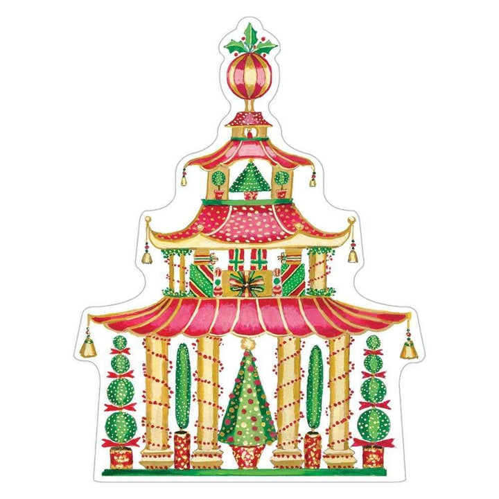 Caspari Christmas Pagoda Ornament Tag - Mildred Hoit