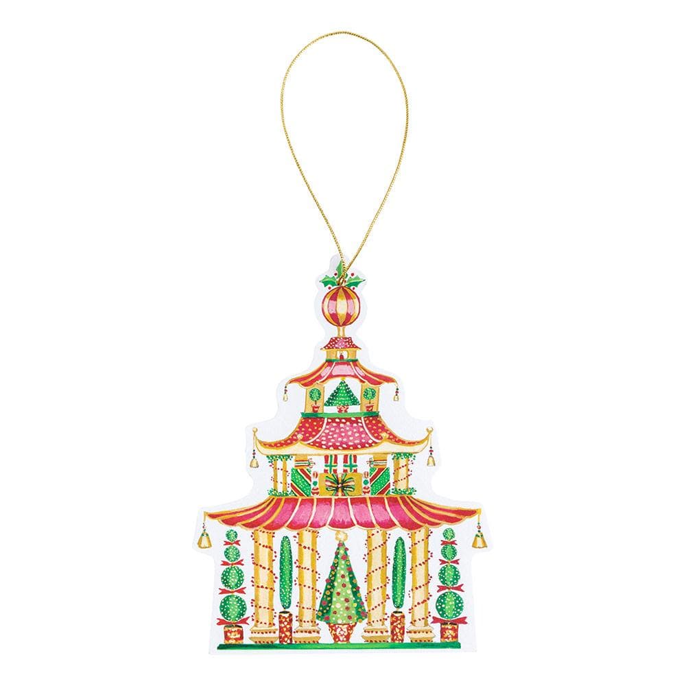 Caspari Christmas Pagoda Ornament Tag - Mildred Hoit