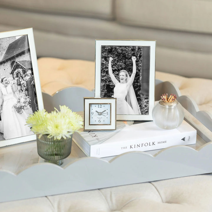 Addison Ross White & Silver Square Silent Alarm Clock - Mildred Hoit