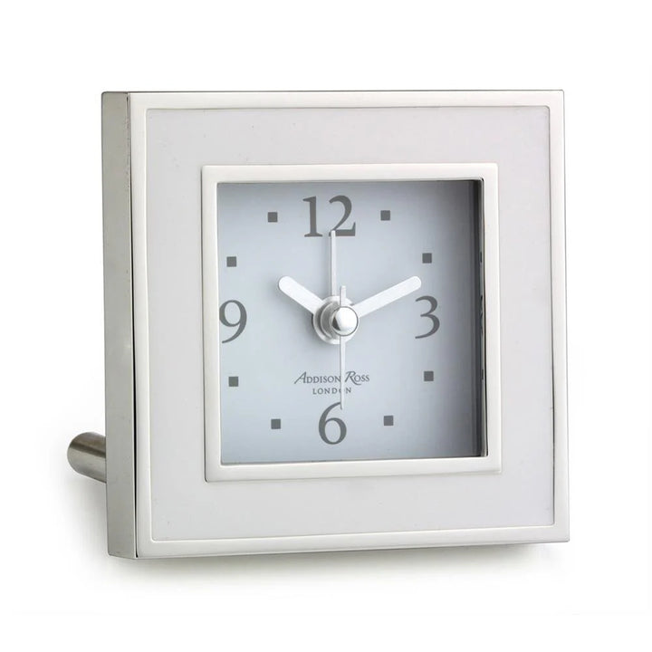 Addison Ross White & Silver Square Silent Alarm Clock - Mildred Hoit