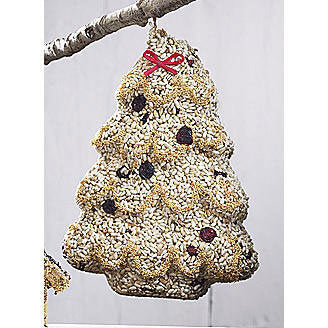 Christmas Tree Bird Seed Ornament - Beige