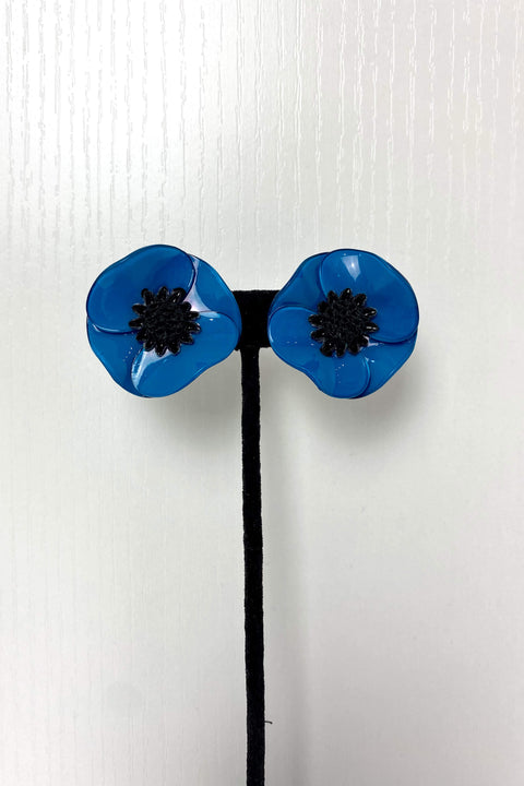 French Anemone Earrings in Blue available at Mildred Hoit in Palm Beach.