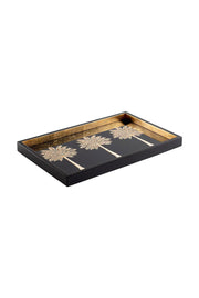 Caspari Grand Palms Lacquer Vanity Tray in Black available at Mildred Hoit in Palm Beach.