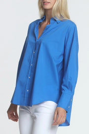 Larissa Blouse in Cobalt available at Mildred Hoit in Palm Beach.