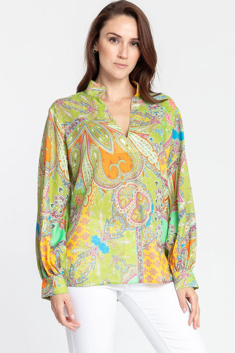 Billie Linen Paisley Blouse available at Mildred Hoit in Palm Beach.